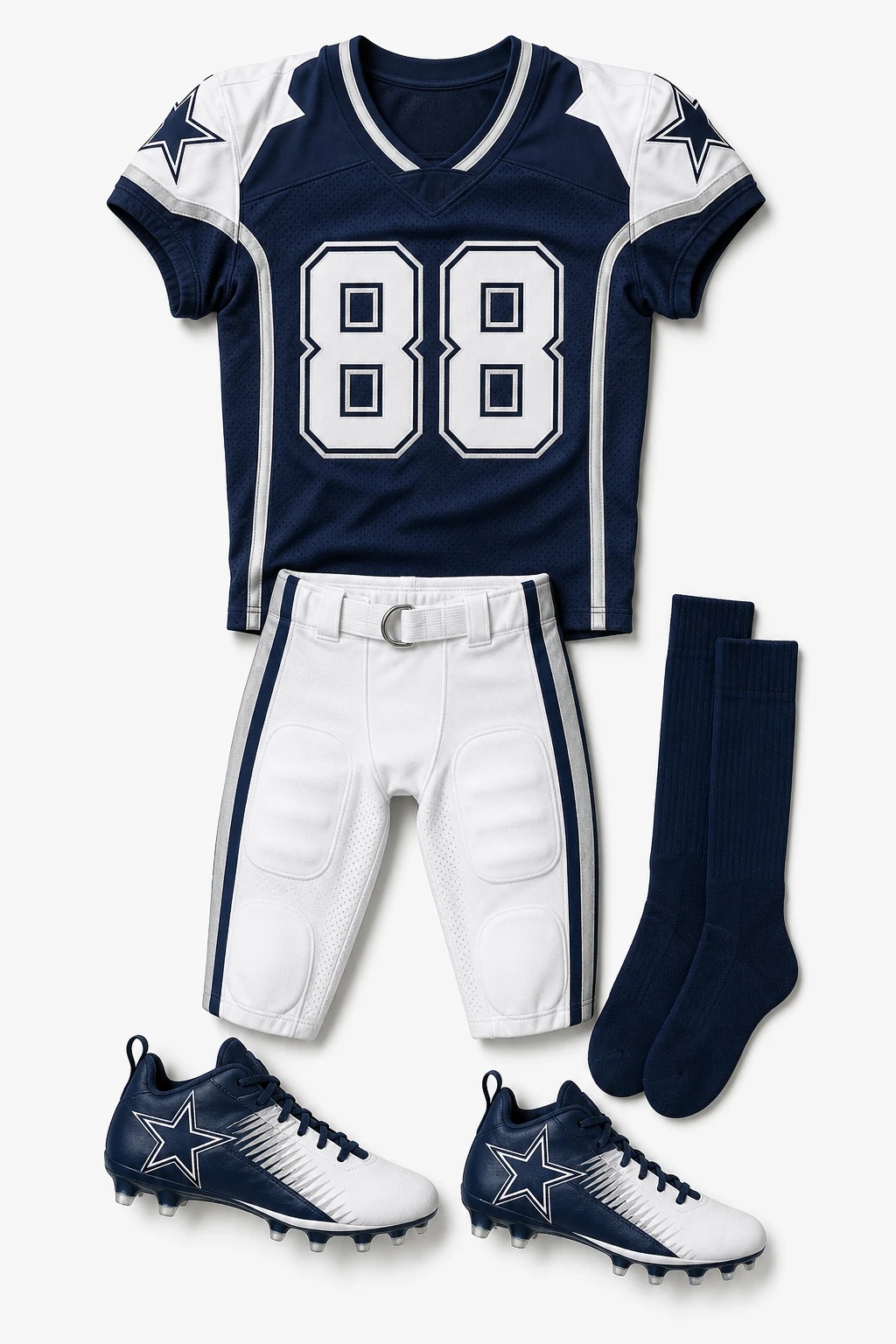 Dallas Cowboys inspired American football uniform outfit image