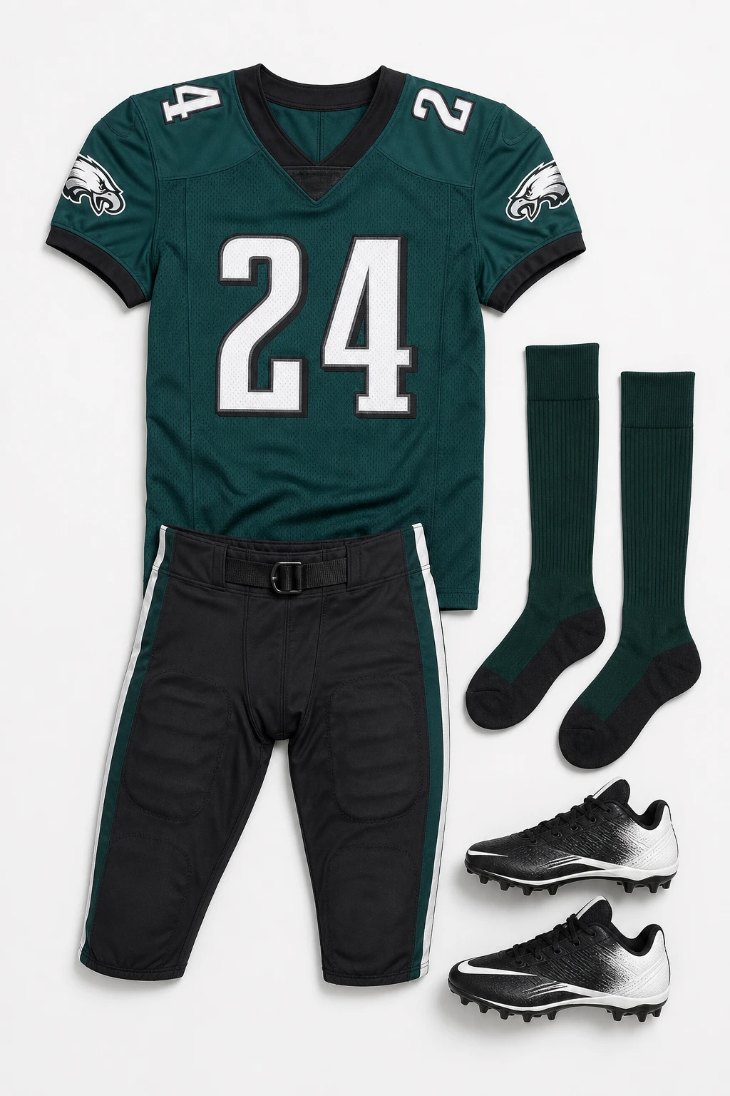 Philadelphia Eagles inspired American football uniform outfit image